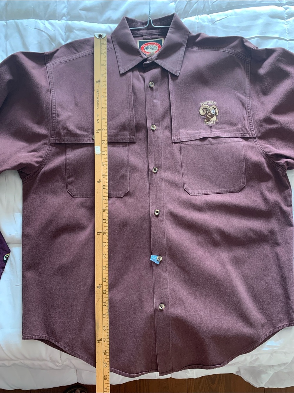 Australian Outback Collection Plum colored Button Down Men’s Large Eastern Fnaws - Picture 8 of 12